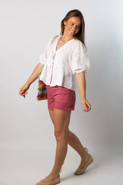 Short Cremallera Bolsillos Rosa