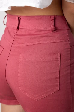 Short Cremallera Bolsillos Rosa