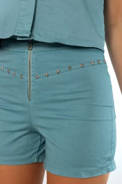Short Cremallera Stars Azul