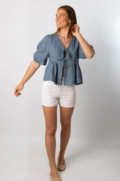 Short Cremallera Stars Blanco