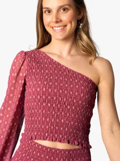 Top Asimétrico Fruncido Indie Blush