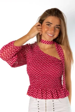 Top Asimétrico Kinda Life Rosa