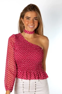 Top Asimétrico Kinda Life Rosa