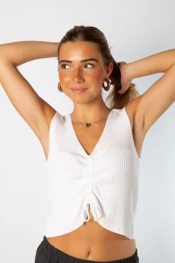 Top Canale Frunce Blanco