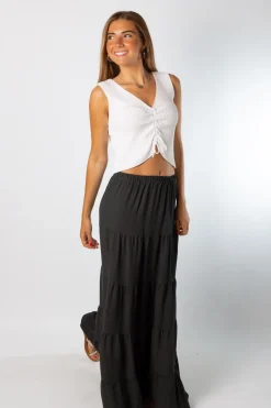 Top Canale Frunce Blanco
