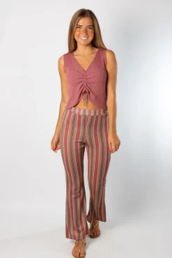 Top Canale Frunce Rosa