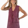 Top Chaleco Lurex Burdeos