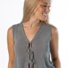 Top Chaleco Lurex Gris