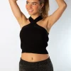 Top Cuello Cruzado Negro