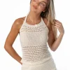 Top Halter Crochet Blanco
