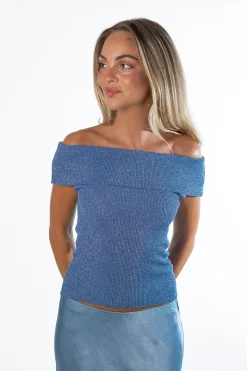 Top Sandy Brillo Azul