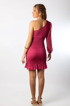 Vestido Asimétrico Nido Abeja Sunflower Rosa