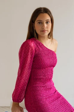 Vestido Asimétrico Nido Abeja Sunflower Rosa
