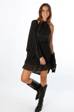 Vestido Halter Gasa Negro