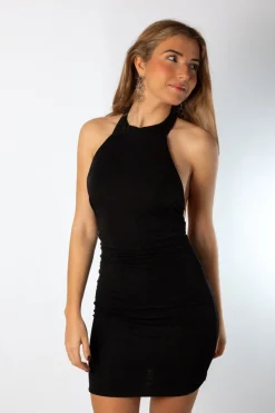 Vestido Halter Lúrex Negro