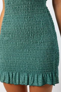 Vestido Nido de Abeja Indie Esmeralda