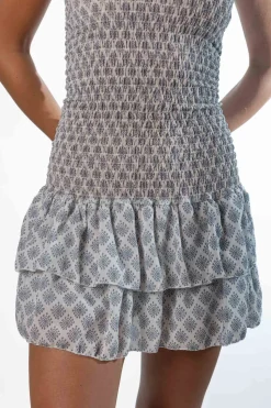 Vestido Palabra Honor Maya Gris