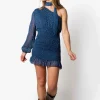 Vestido Zigzag Plumeti Cinta Azul